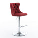 Set of 2 Giga modern swivel barstools with tufted upholstery, adjustable height 25-33 inches, comfortable backs for home or kitchen.