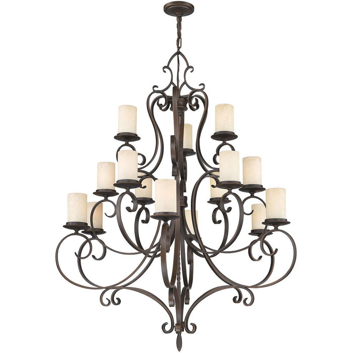 53" Multi Light Metal Dimmable Chandelier With Shades - Bronze