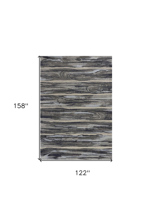 10' x 13' Machine Woven Abstract Brushstroke Indoor Area Rug - Gray