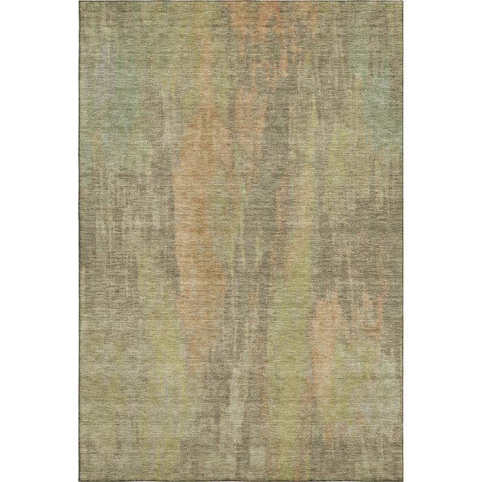 10' X 14' Abstract Washable Area Rug With UV Protection (696008) - Taupe / Copper / Brown