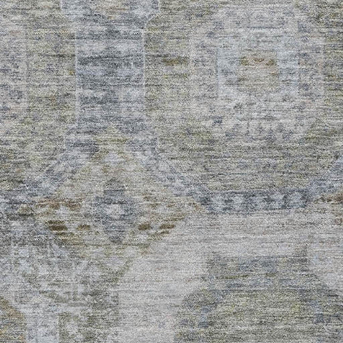 10' X 14' Abstract Geometric Washable Area Rug With UV Protection (708958) - Coffee / Gray