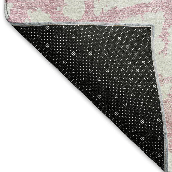 10' X 14' Abstract Washable Area Rug With UV Protection (676872) - Pink / Ivory