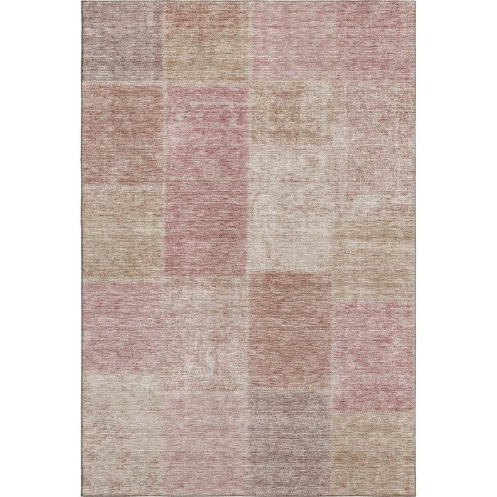 5' X 8' Patchwork Washable Area Rug With UV Protection (655218) - Blush / Beige