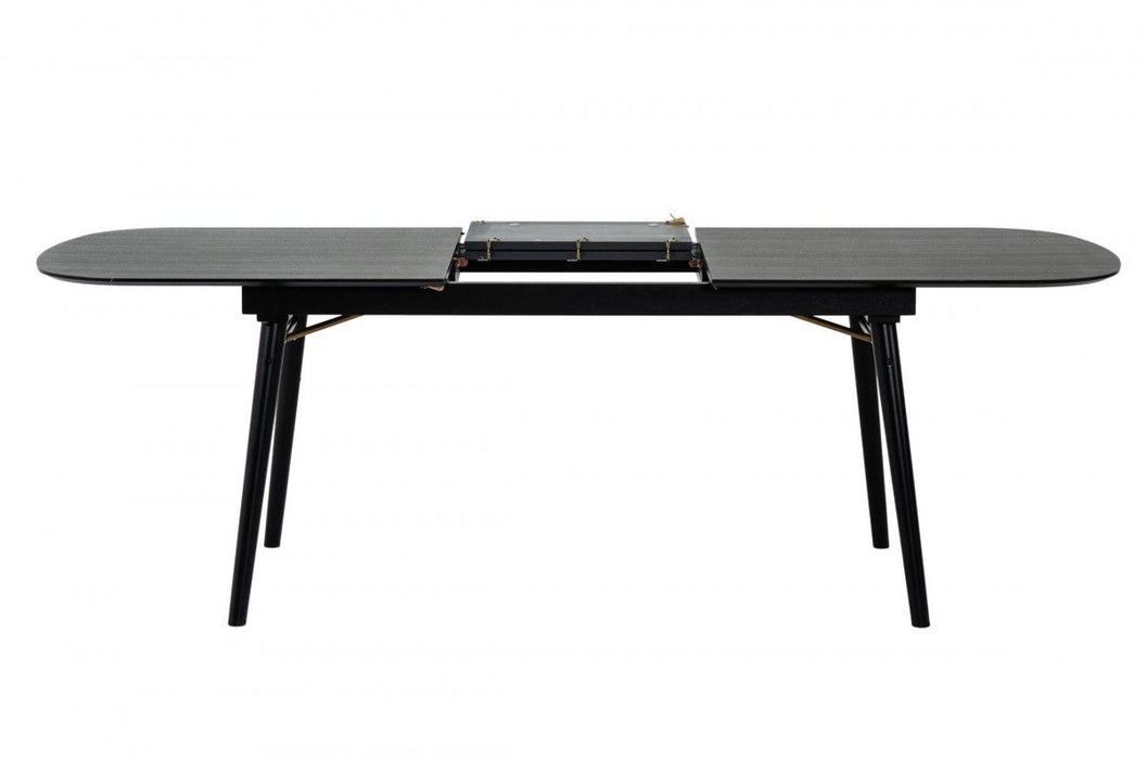 71" Rectangular Manufactured Wood Butterfly Leaf Dining Table - Black