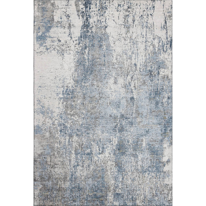 10' X 14' Abstract Washable Area Rug With UV Protection (700685) - Blue / Ivory