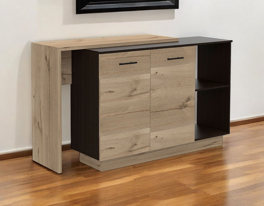 59" Kitchen Island With Storage - Natural / Black