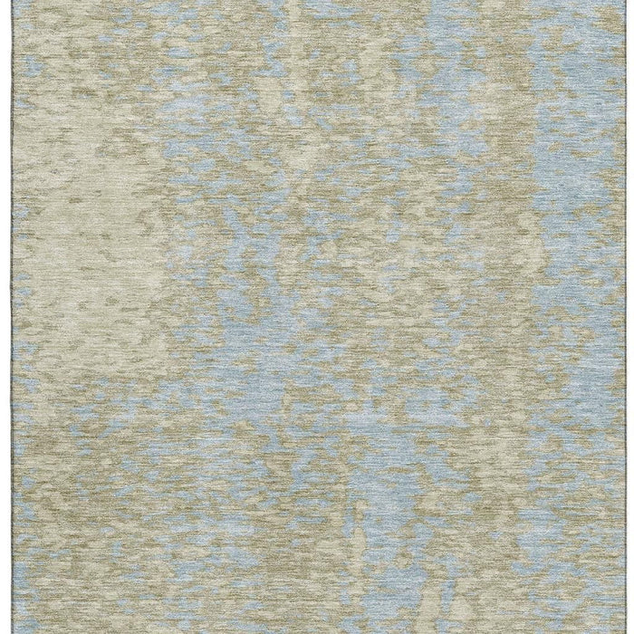 10' X 14' Abstract Washable Area Rug With UV Protection (675414) - Beige / Blue