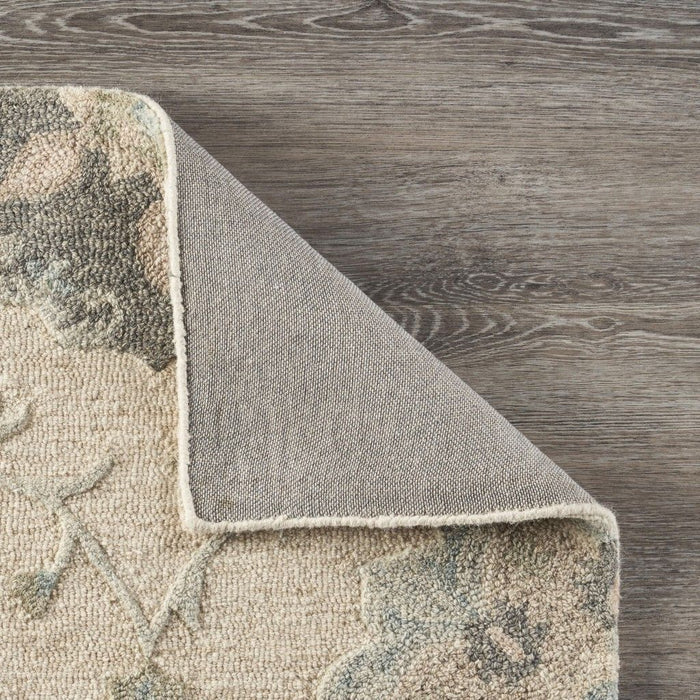 7' x 9' Wool Hand Tufted Area Rug - Blue And Ivory