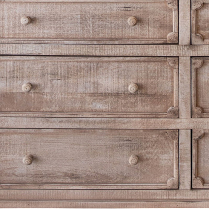 Solid 6 Drawer Double Dresser - Natural