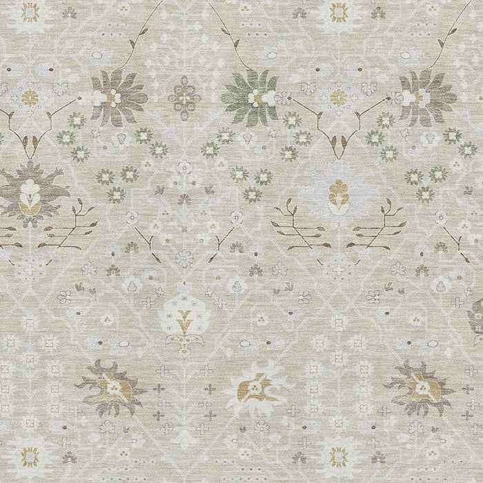 10' X 14' Oriental Washable Area Rug With UV Protection (679180) - Beige / Ivory / Taupe