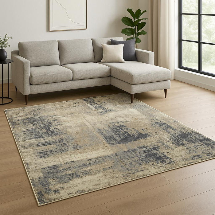8' X 10' Abstract Hand Knotted Area Rug - Brown