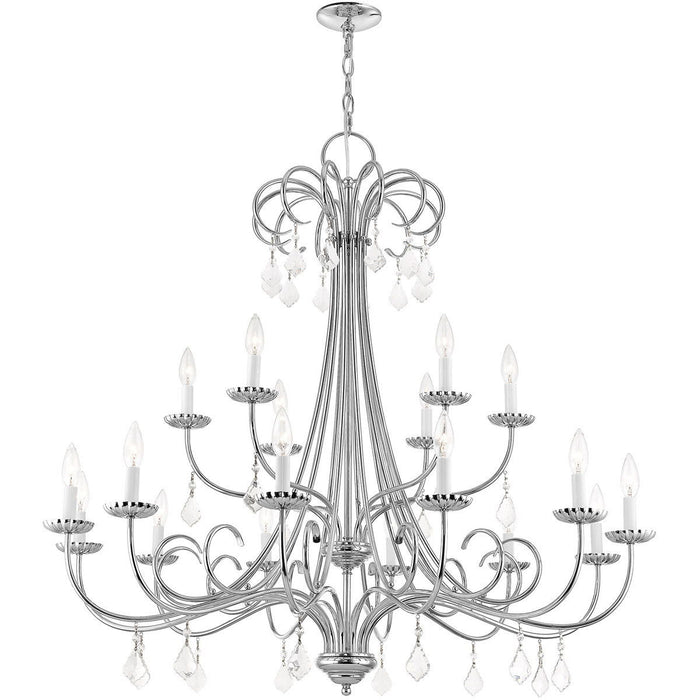 41" Multi Light Dimmable Chandelier With Shades - Silver