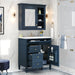 Giga bathroom vanity with medicine cabinet, modern storage with 2 soft-closing doors and 4 drawers, in a sleek design.