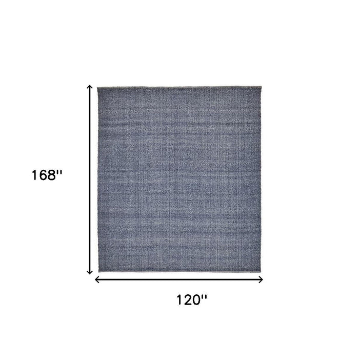 10' x 14' Hand Woven Polyester Area Rug - Blue