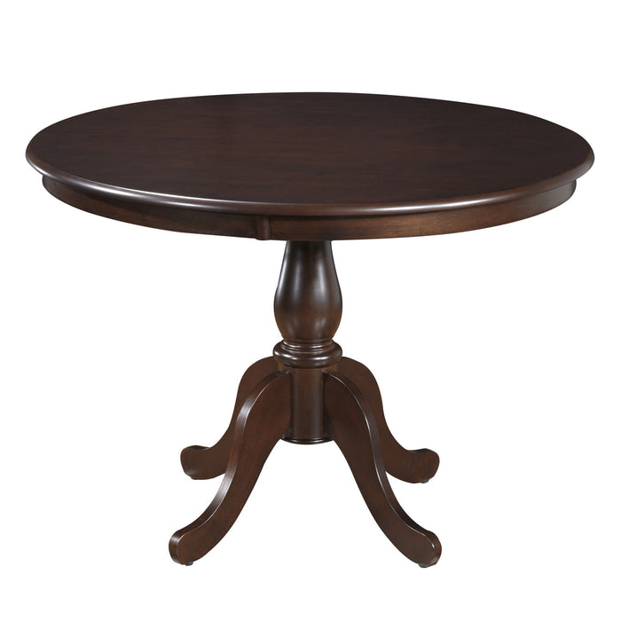 42" Rounded Solid Manufactured Wood Pedestal Base Dining Table - Espresso