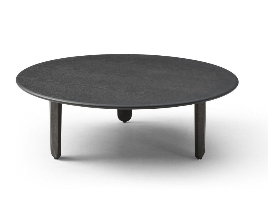 Solid Wood Round Coffee Table - Black