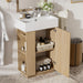 Giga bathroom vanity with sink, freestanding wood grain cabinet with storage, modern design for bathroom decor.