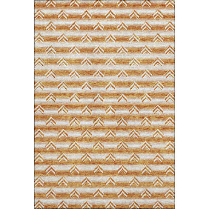 10' X 14' Abstract Geometric Washable Area Rug With UV Protection (672350) - Orange / Ivory