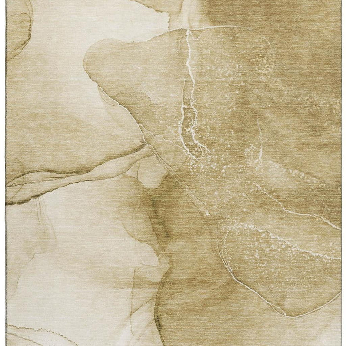 9' X 12' Abstract Washable Area Rug With UV Protection (646851) - Beige / Ivory