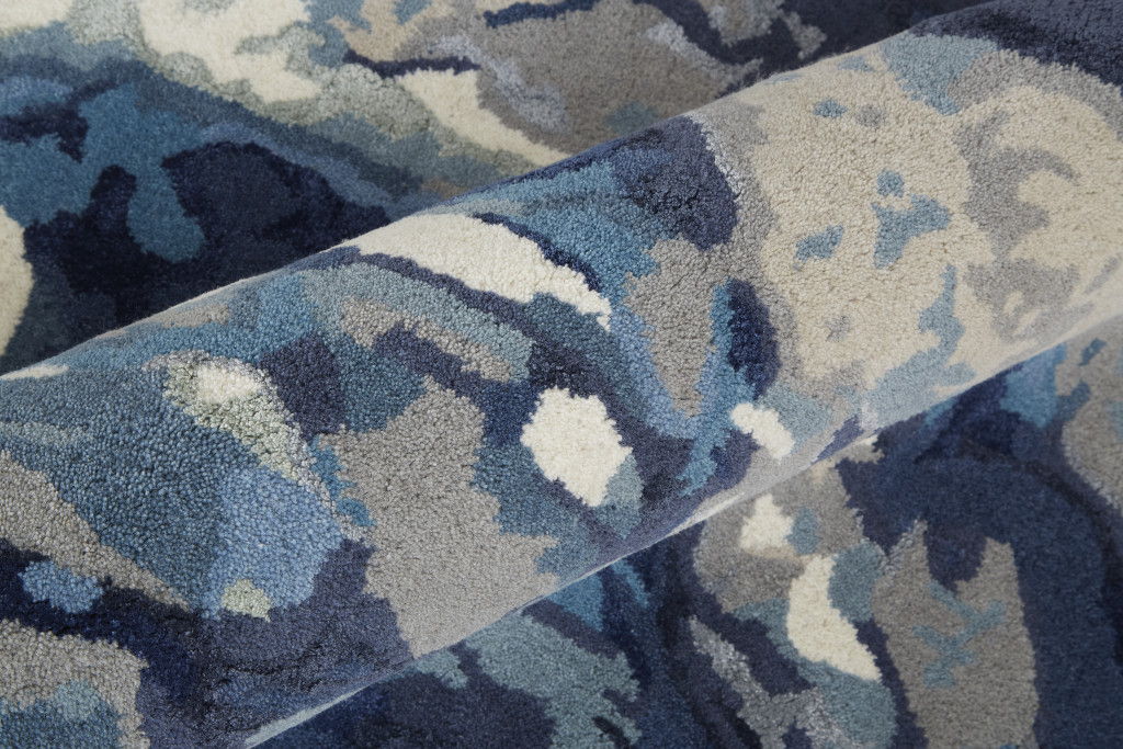 5' x 8' Wool Floral Hand Tufted Area Rug - Blue