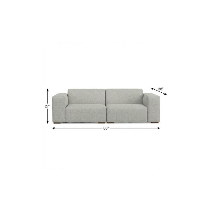 Modular Fabric Sofa With Brown Legs - Gray