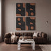 Element 50-inch mango wood wall art by Meridian Furniture, featuring four natural and black decorative panels for wall decor.