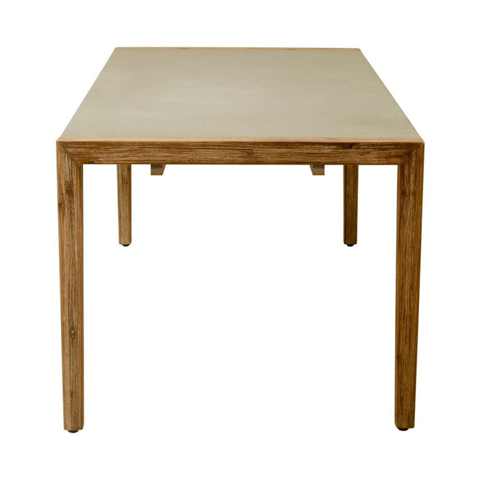 79" Wood And Solid Wood Pedestal Base Dining Table - Gray