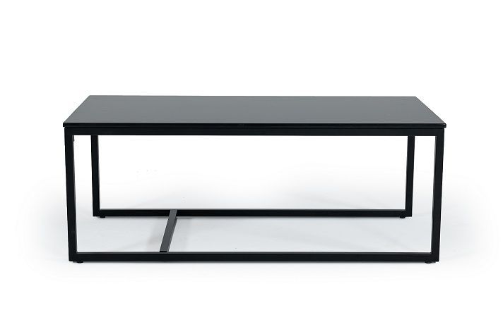 Marble Stone Rectangular Coffee Table - Black And Black