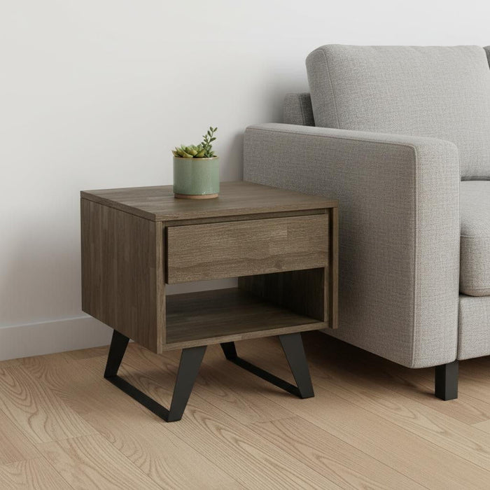 Metal Square End Table - Gray