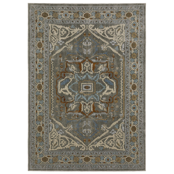 8' X 11' Medallion Area Rug - Blue And Green