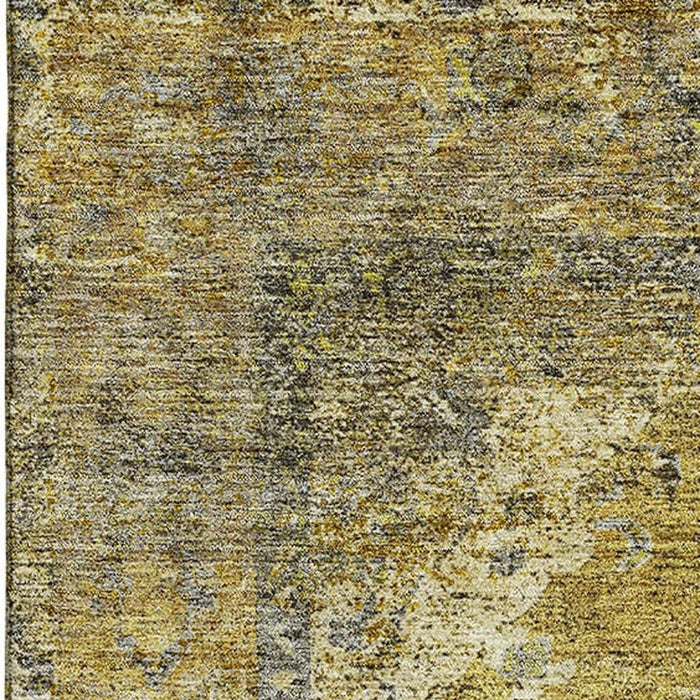 10' X 14' Medallion Washable Area Rug With UV Protection (714865) - Wheat / Gray