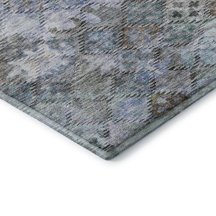 10' X 14' Abstract Geometric Washable Area Rug With UV Protection (684534) - Blue / Ivory / Taupe