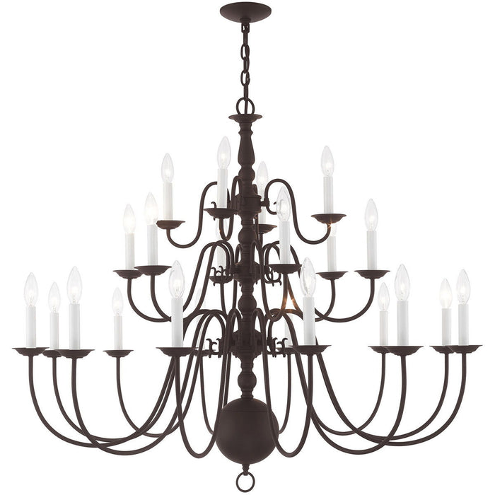 40" Multi Light Dimmable Chandelier With Shades - Bronze