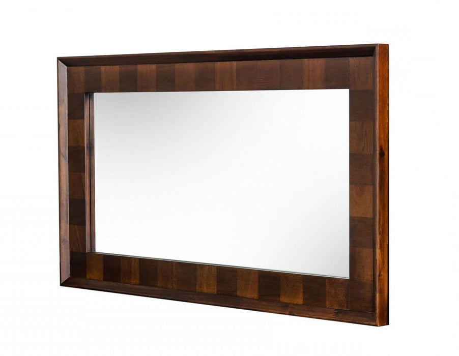 32" Solid Framed Accent Mirror - Dark Brown