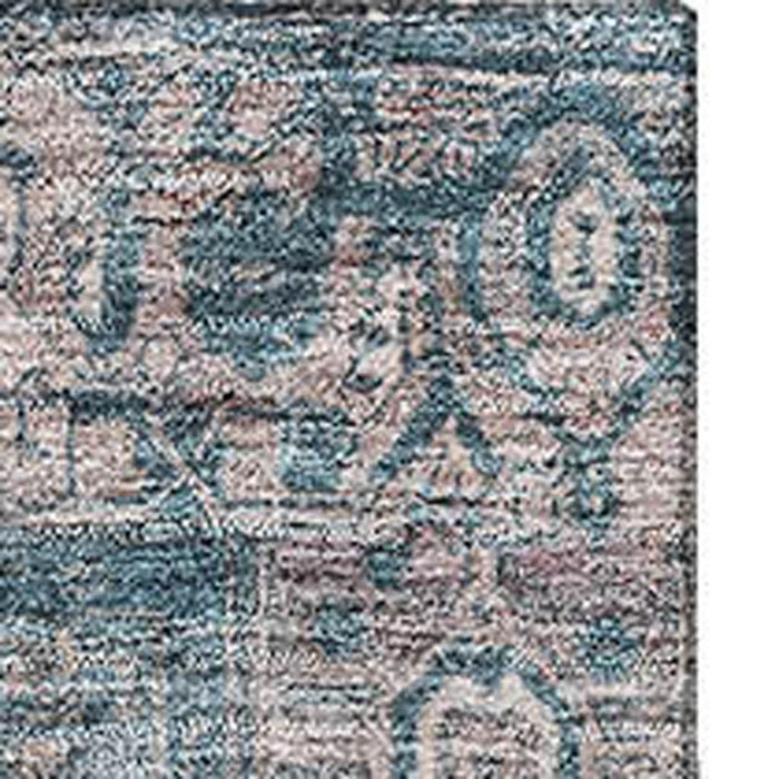 10' X 14' Oriental Washable Area Rug With UV Protection (692394) - Blue / Gray / Silver