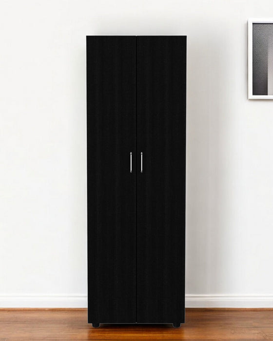 Tall Two Door Closet - Black
