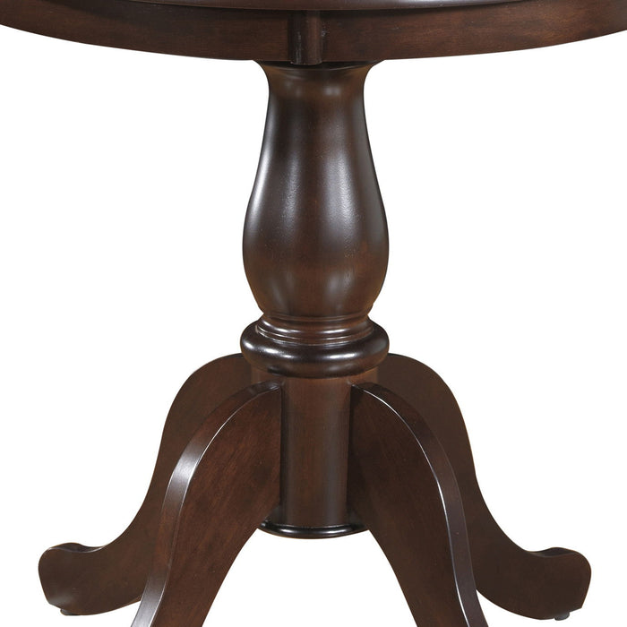 30" Rounded Solid Manufactured Wood And Solid Wood Pedestal Base Dining Table - Espresso