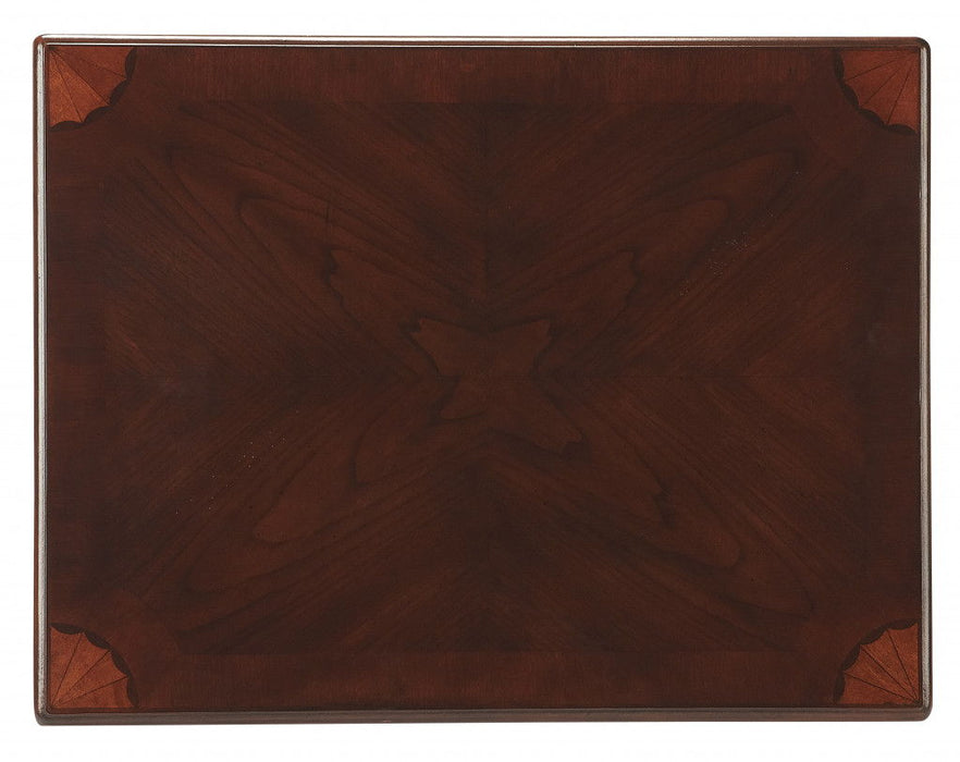 Solid And Manufactured Wood Rectangular End Table With Drawer - Dark Brown