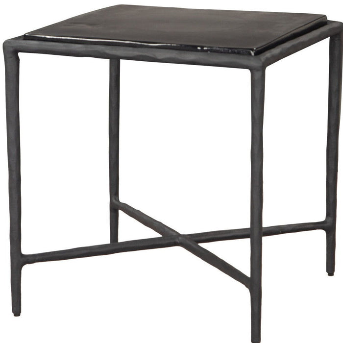 22" Aluminum Pedestal End Table - Black