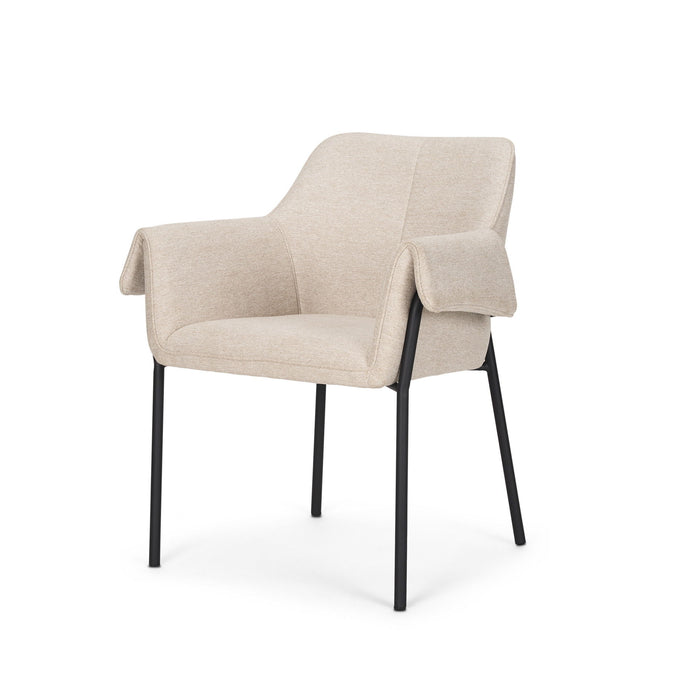 Upholstered Fabric Dining Arm Chair - Gray / Black