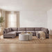 Meridian Furniture Hammond velvet U-shaped sectional with armless seating, featuring plush upholstery and modern design.