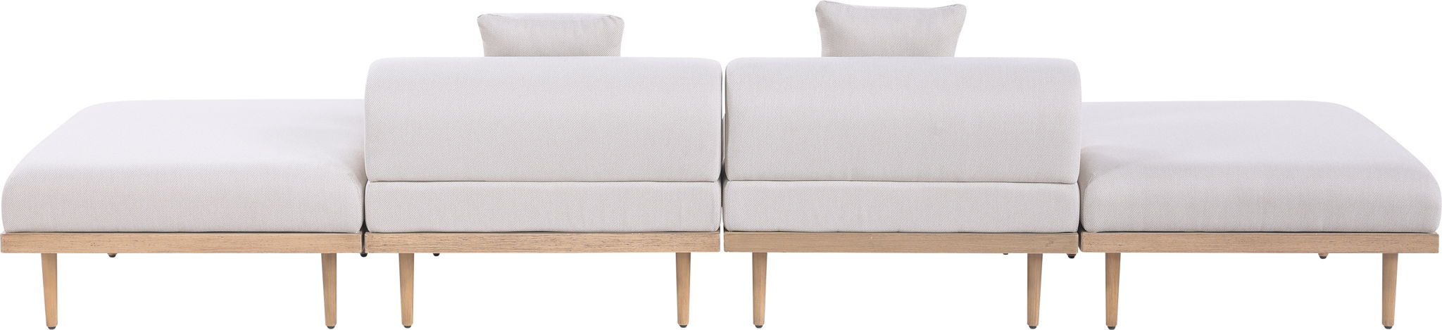 Laguna - 4 Piece 142" Outdoor Patio Armless Modular Sofa With 2 Backless Seats