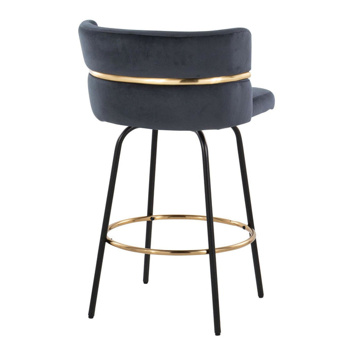 Cinch Claire - 26" Fixed-Height Counter Stool (Set of 2) - Gold And Black Base