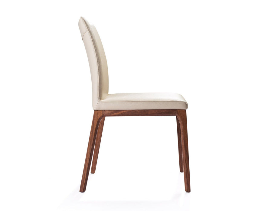 Upholstered Faux Leather Dining Room Side Chairs (Set of 2) - Taupe