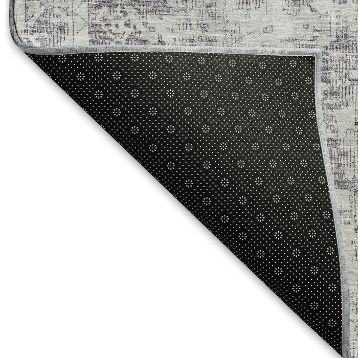 10' X 14' Oriental Washable Area Rug With UV Protection (692010) - Plum / Silver