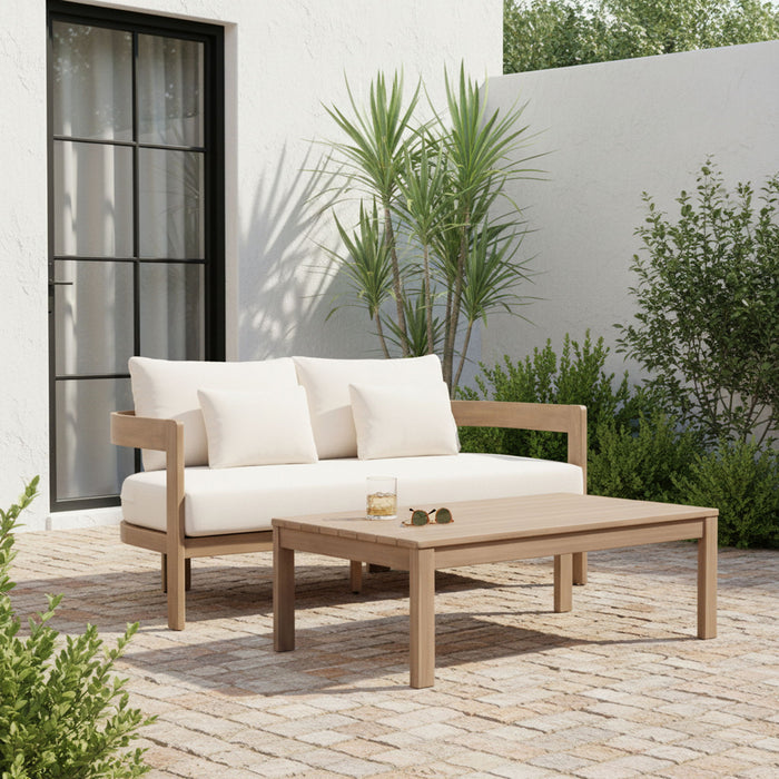 Newport - Water Resistant Fabric 65" Upholstered Outdoor Patio Loveseat