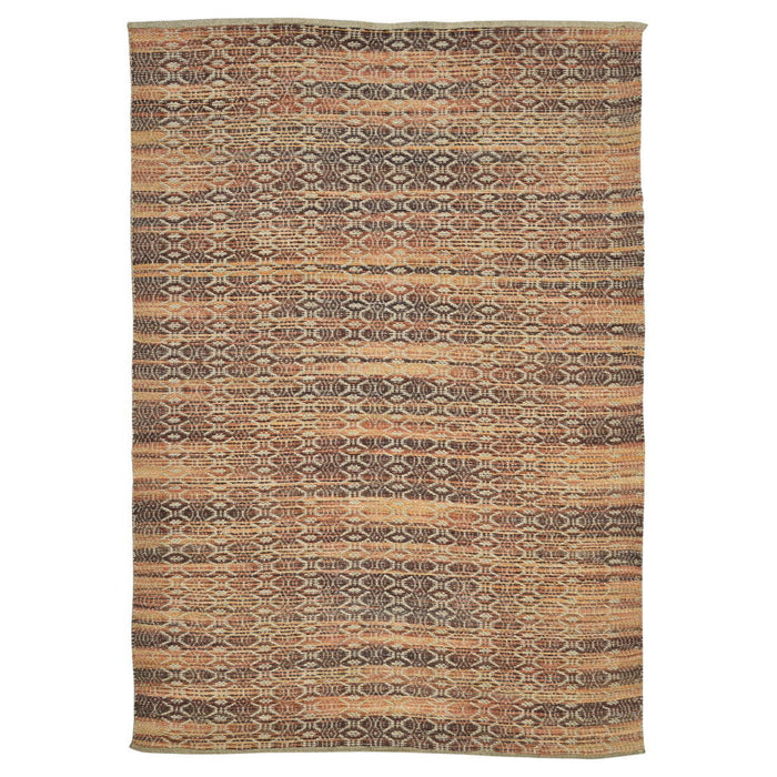8' x 10' Geometric Flatweave Handmade Area Rug - Tan And Red