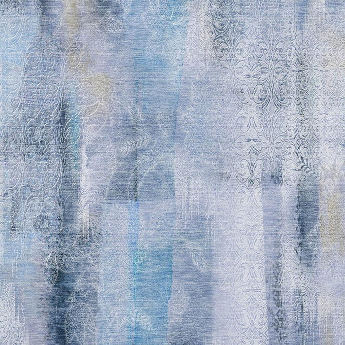 9' X 12' Abstract Washable Area Rug With UV Protection (648117) - Blue / Ivory