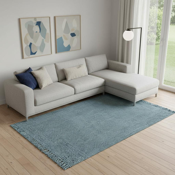12' X 18' Jute Handmade Area Rug With Fringe (684895) - Light Blue