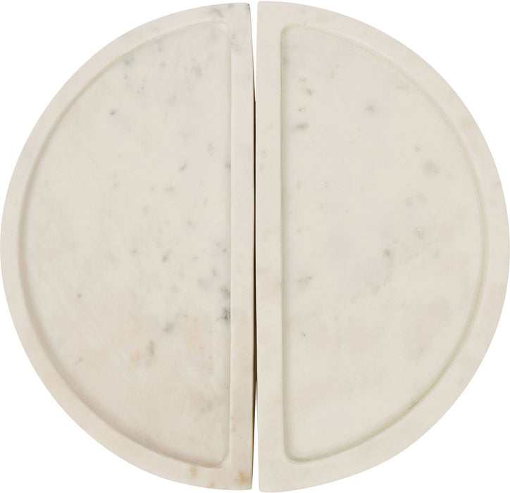 Elegant marble tray by Meridian Furniture featuring a smooth surface and rounded edges, perfect for serving or decor.